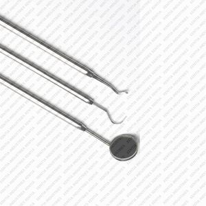 Juego de 4 Instrumentos de Examen Dental: Sonda Dental, Raspador Dental, Espejo Dental, Excavador Dental, Herramientas Manuales de Limpieza Dental - Product Image 4