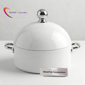 Olla de Acero Inoxidable con Acabado de Mármol Premium, Recipiente Aislado para Mantener la Comida Caliente, Cazuela de Lujo para Servir en Fiestas - Product Image 4