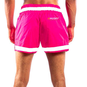 Shorts en satin tricoté bleu marine uni pour homme, taille mi-haute, élastique, séchage rapide, décontracté, 100% polyester - Product Image 6