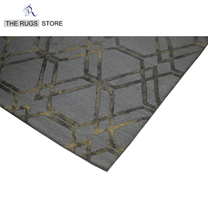 Alfombra Moderna de Lana con Diseño Abstracto de Olas, Hecha a Mano, para Sala de Estar o Dormitorio - Product Image 4