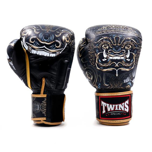 Gants de boxe Twins haut de gamme à succès, en cuir entièrement imprimé, à lacets, pour Muay Thai et arts martiaux, taille adulte, dernière collection, protection optimale - Product Image 1