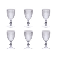 Ensemble de 6 gobelets Excelsa, coupe diamant, sans BPA, en plastique argenté, pour boire directement, pour les fêtes, 8,5 x 8,5 x 18 cm