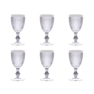 Set di 6 calici Excelsa in plastica argentata con taglio a diamante, 8,5x8,5x18 cm, per bevande - Product Image 5