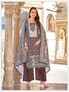 Nouvel arrivage : Ensemble long en satin avec imprimé numérique, broderie miroir et bordure en dentelle fantaisie - Plazzo-Dupatta - Fournisseur mondial - Product Image 6