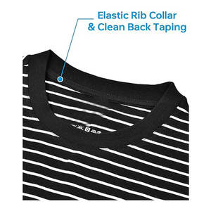 Camiseta a Rayas para Hombre, Manga Corta, Cuello Redondo, Algodón, Ligera, Informal, para el Verano, Cómoda para el Día a Día - Product Image 2