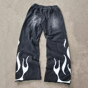 ชุดเซ็ตแทรคสูทผู้ชายคุณภาพสูง ลายปักพิมพ์ลาย แอซิดวอช ทรงครอป พร้อมเสื้อฮู้ดซิปและกางเกงขายาวทรงบ็อกซี่ - Product Image 5