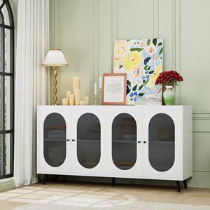 Modern Freestanding <b>Sideboard</b> Cabinet Acrylic Doors Kitchen Dining Living Room <b>Storage</b> Console Table Accent Furniture for Home - Product Image 2