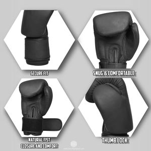 Premium Genuine Leather Boxing Gloves Sanda MMA Kickboxing Muay Thai Training Sparring Heavy Bag Work for <b>Strap</b> Closure - Product Image 5