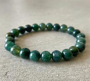 Natural Moss Agate <b>Bracelet</b> Green Dendritic Agate <b>Beaded</b> <b>Bracelet</b> For Healing Reiki Energy Jewelry Wholesale 8mm - Product Image 5