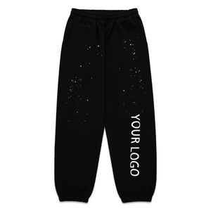 Custom Logo Sweatpants Men Elastic Waist <b>Sequined</b> Casual Joggers Summer Lightweight Canvas Skinny Fit Printed Right Leg - Product Image 1