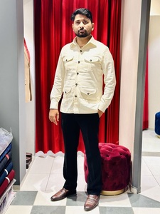 Camisa de Caza de Lino Texturizado para Hombre, Camisa Casual 100% Lino, Teñido Liso, Ecológica, Transpirable y Cómoda para Verano - Product Image 2