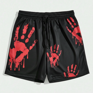 Shorts décontractés pour hommes en maille respirante à séchage rapide avec motif graphique personnalisé – Collection Été 2026 - Product Image 1