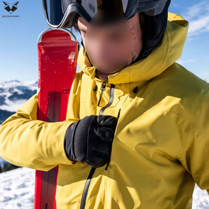 Chaqueta de esquí multipanel con cremallera completa, aislada, de color amarillo sólido, de primera calidad, cómoda, del mejor proveedor, precio mayorista - Product Image 6