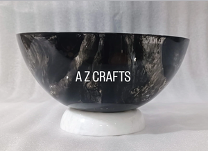 Swirl White Black Handmade ODM Resin Salad Bowl with Marble Texture and Aqua Swirl Eco-Friendly New Crafts for Home - Product Image 2
