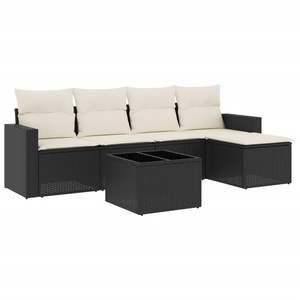 Juego de sofás de jardín modulares de 6 piezas, ratán PE negro, muebles de exterior elegantes y duraderos - Product Image 2