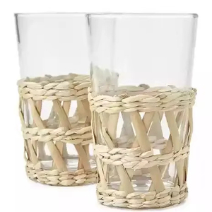 Eco Friendly Woven Tumbler Basket Holder In Water Hyacinth For Kitchen <b>Dining</b> And <b>Table</b> Decoration - Product Image 1