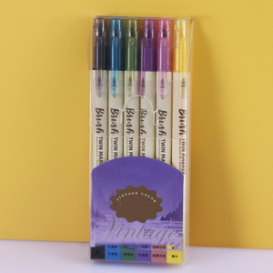 Ensemble de 3 marqueurs à pointe fine personnalisables, fournitures de papeterie, double pointe, couleurs assorties, surligneurs pour étudiants - Product Image 6