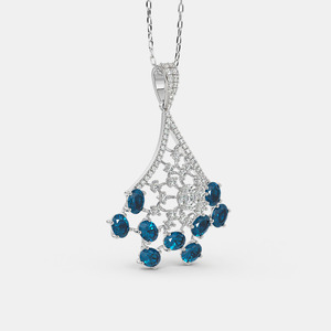 White Gold Square Halo Lab Grown Diamond Pendant Necklace - Product Image 5