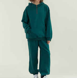 Conjunto de dos piezas de sudadera y pantalones deportivos con cordón para mujer, estilo urbano, cintura alta, informal y a la moda. - Product Image 3