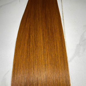 Extensions de cheveux vierges vietnamiennes de qualité supérieure, douces et soyeuses, lisses comme des baguettes, bouclées, tissage double trame, couleur gingembre - Product Image 4