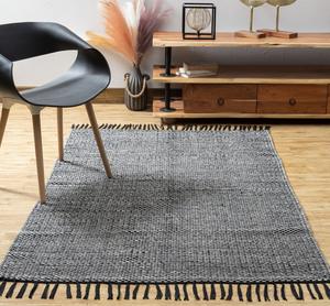 Alfombra de lana abstracta hecha a mano |   Alfombra de Lana Tejida a Mano, Ecológica y Apta para Mascotas, con Flecos, para Sala de Estar, Dormitorio y Hogar - Product Image 4