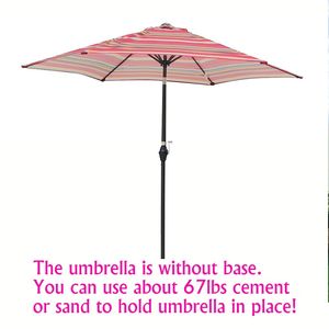 Ombrellone da Patio Inclinabile da 2,7 m con Tessuto a Righe, Elegante e Resistente - OMBRELLONE e BASE - Product Image 3