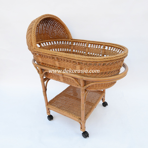 Cuna de Ratán Marrón Moderna de Primera Calidad, Ecológica, con Diseño Multifuncional para Recién Nacidos, para Dormitorio, Guardería, Uso en Hoteles - Product Image 3