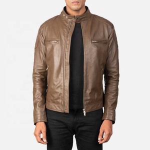 Vêtements pour hommes, meilleur design, veste en cuir de mouton décontractée pour hommes avec fermeture éclair avant, prix bas, veste de haute qualité pour hommes - Product Image 1