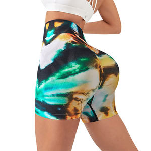 Shorts de yoga taille haute pour femmes, couleur unie, pour la gym, la course, le fitness, les exercices de yoga, avec poches - Product Image 1