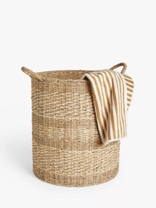 Woven Seagrass Round Laundry <b>Basket</b> Natural Handmade <b>Storage</b> <b>Basket</b> Wholesale eco-friendly Made in Vietnam - Product Image 6