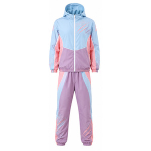 Men Hooded Windbreaker Printed Tracksuit Set <b>Lightweight</b> Polyester <b>Jacket</b> Pants Performance Gym <b>Running</b> Outdoor Wear OEM ODM - Product Image 1