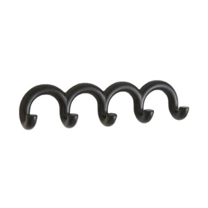 New Arrival Black Metal Wave Hook Rack <b>Wall</b> Mounted Modern Coat Hooks Organizer Stylish Home Decor Entryway Storage Hanger - Product Image 1