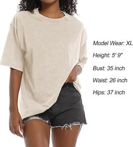 T-shirt oversize à col rond en tissu respirant et écologique, imprimé, idéal pour l'été, la gym, les entraînements et les tenues décontractées à la maison - Product Image 2