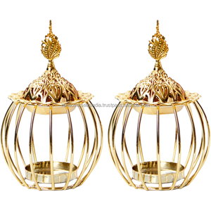 Elegant Metal Tea Light Holder and Incense Burner Decorative Bird Cage Candle <b>Lantern</b> for Living Room and Spiritual Spaces - Product Image 3