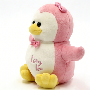 Pink Duck Plush <b>Toy</b> with Bow Embroidered Name <b>Soft</b> <b>Stuffed</b> Animal for Girls Easter Gift 11CM-30CM PP Cotton Filling - Product Image 4