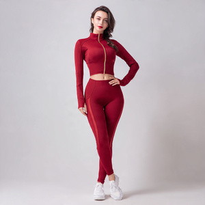 Ensemble de vêtements de sport pour femmes, soutien-gorge de sport sans couture, leggings taille haute, vêtements de yoga, vêtements de fitness, tenue de sport deux pièces - Product Image 6