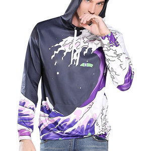 Sudadera con Capucha Deportiva Personalizada al por Mayor, Ropa Navideña, Sublimación, Sudadera con Capucha de Poliéster con Efecto Decolorado - Product Image 3