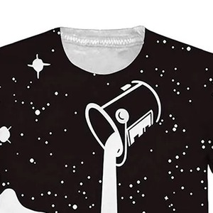 Men's Short Sleeve <b>T</b>-<b>Shirt</b> O-Neck Black <b>White</b> Galaxy Print Casual Jersey Fit Regular Length Sublimation Transfer Print - Product Image 3