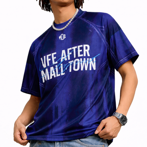 Maillot de football américain bleu pour homme en polyester, sublimation, léger, respirant, personnalisable, tenue d'équipe, maillot de sport pour homme, service OEM - Product Image 1