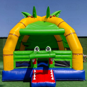 <span class=keywords><strong>Crocodile</strong></span> <span class=keywords><strong>gonflable</strong></span> avec le château plein d'entrain de parcours d'obstacles de glissière d'eau de bouche fonctionnante - Product Image 4