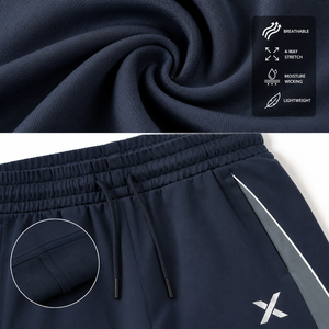 X Men's <b>Navy</b> Blue Polyester Sweatpants Elastic Waist Breathable Quick Dry Moisture Wicking All Seasons Regular Fit Rugby Style - Product Image 3
