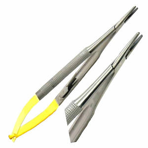 Portaagujas Quirúrgico Castroviejo de Media Punta Dorada, Recto de 6 Pulgadas con Inserciones de Carburo de Tungsteno - Product Image 6