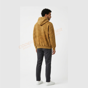 Sudadera con Capucha Bordada y Estampada para Hombre, 100% Algodón, Estilo Urbano Vintage, Efecto Desgastado, Personalizable, Otoño - Product Image 3