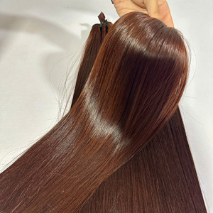ผมแท้เวียดนาม Ksix Hair Super Double Drawn  จัดเรียงเกล็ดผม  ถักด้วยเครื่องจักรแบบ Double Weft  รับทำโลโก้ตามสั่ง  น้ำหนัก 100 กรัม สีดำ - Product Image 4