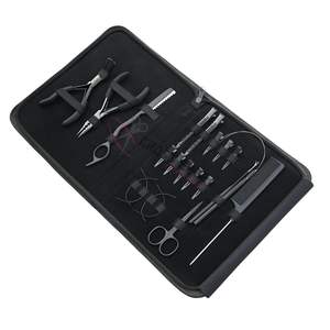 Kit professionnel d'extensions capillaires : crochet à cheveux, boucle de tirage, pince à micro-perles, outil de retrait de perles, aiguilles courbées, pince bec de canard, rasoir - Product Image 1