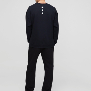 Sudaderas de Felpa Francesa 50% Algodón 50% Poliéster, Diseño de Logotipo Personalizado, Sudaderas con Cuello Redondo para Hombre en Color Negro - Product Image 3