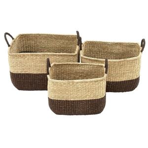 Cesta de almacenamiento rectangular, cesto de ropa sucia, cesta de mezcla de pajitas personalizadas, organizador para el hogar, cesta grande de algas marinas de proveedor de Vietnam - Product Image 2