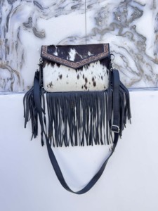 Nouveauté : Sac à franges en cuir de vachette véritable, sac bandoulière en cuir travaillé à la main, sac bohème gypsy fait main, sacs multi-usages - Product Image 5
