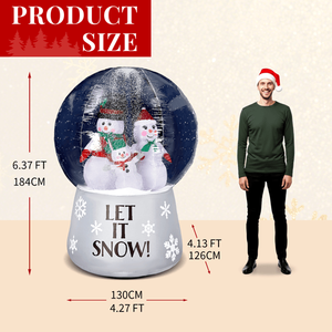 Decorazione Natalizia Gonfiabile Illuminata da 6 Piedi, Divertente Famiglia di Pupazzi di Neve, Globo di Neve per Esterni, Decorazioni per Giardino - Product Image 2