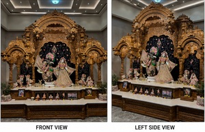 Grand Temple en Bois de Teck Iskcon pour la Maison, Autel Radha Krishna en Bois de Teck Sculpté à la Main, Mandir Traditionnel Hindou pour la Maison - Product Image 5